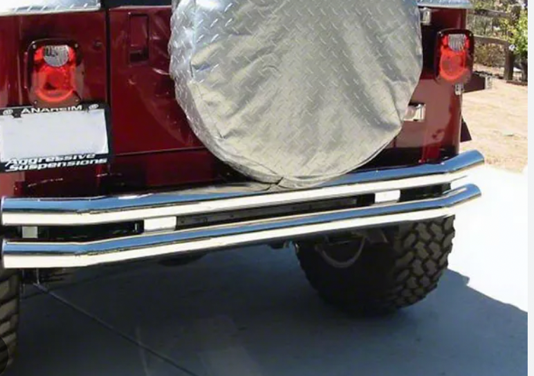 RR Bumper Bar Jeep CJ, TJ D/Tube W/Hitch Stainless steel